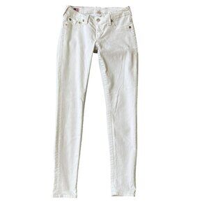 True Religion Casey Womens 28 White Low Rise Skinny Jeans Clean Girl USA Made